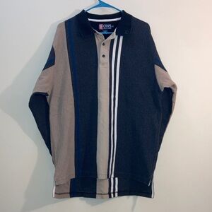 Champion Ralph Lauren, Navy and Beige Striped Polo